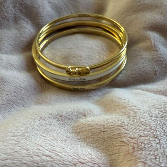 Coach Gold Bangle Bracelet Set    NWOT - Picture 1 of 4